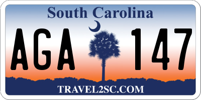 SC license plate AGA147