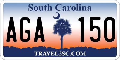 SC license plate AGA150
