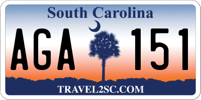 SC license plate AGA151