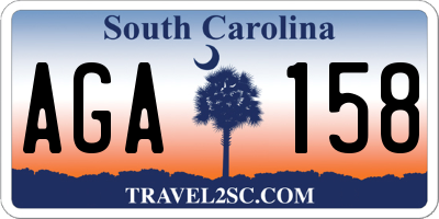 SC license plate AGA158