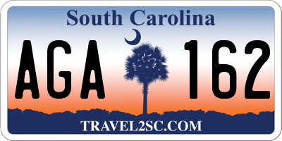 SC license plate AGA162