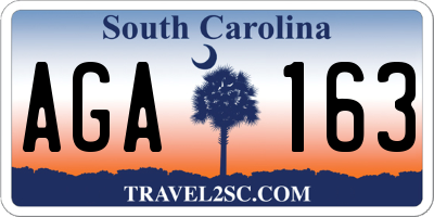 SC license plate AGA163