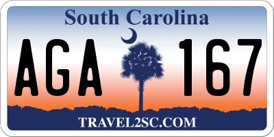 SC license plate AGA167