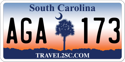SC license plate AGA173