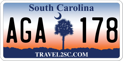 SC license plate AGA178