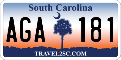 SC license plate AGA181