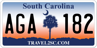 SC license plate AGA182