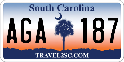 SC license plate AGA187