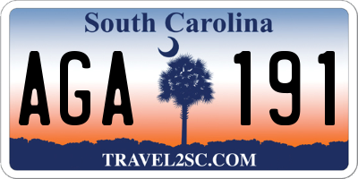 SC license plate AGA191