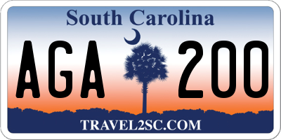 SC license plate AGA200