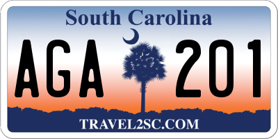 SC license plate AGA201