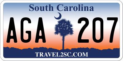 SC license plate AGA207