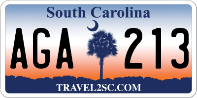 SC license plate AGA213