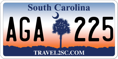 SC license plate AGA225