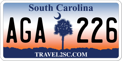 SC license plate AGA226