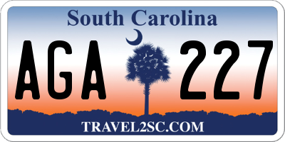 SC license plate AGA227