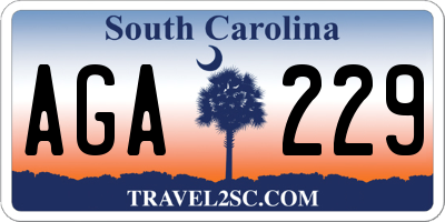 SC license plate AGA229
