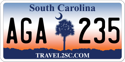 SC license plate AGA235
