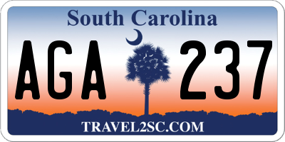 SC license plate AGA237