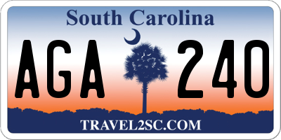 SC license plate AGA240