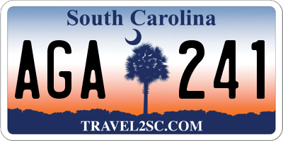 SC license plate AGA241