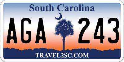 SC license plate AGA243