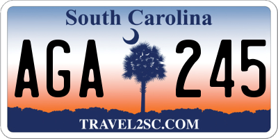 SC license plate AGA245