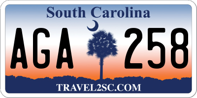 SC license plate AGA258