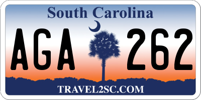 SC license plate AGA262