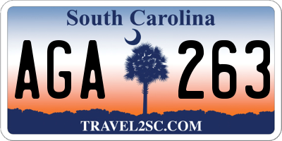 SC license plate AGA263