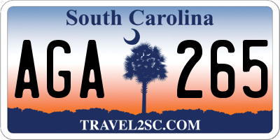 SC license plate AGA265