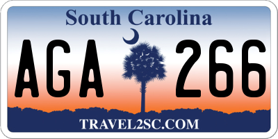 SC license plate AGA266