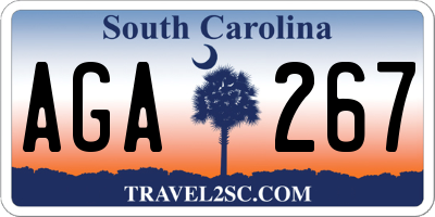SC license plate AGA267
