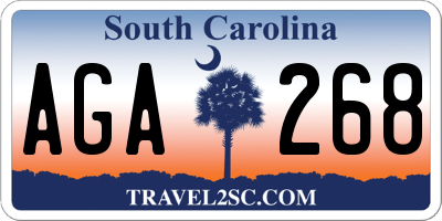 SC license plate AGA268