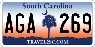 SC license plate AGA269