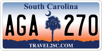 SC license plate AGA270