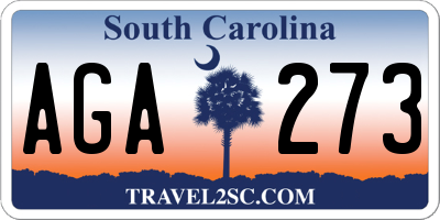 SC license plate AGA273