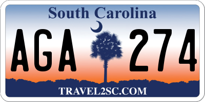 SC license plate AGA274