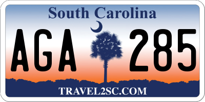 SC license plate AGA285
