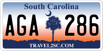 SC license plate AGA286
