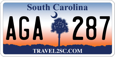 SC license plate AGA287