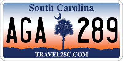 SC license plate AGA289