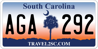 SC license plate AGA292