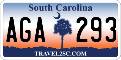 SC license plate AGA293