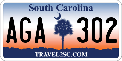 SC license plate AGA302