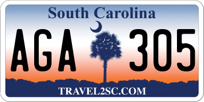 SC license plate AGA305