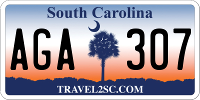SC license plate AGA307