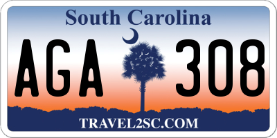 SC license plate AGA308