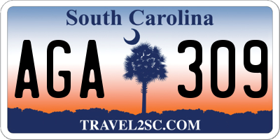 SC license plate AGA309
