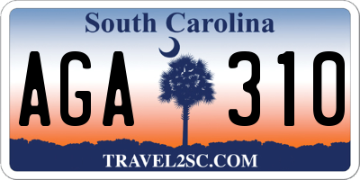 SC license plate AGA310